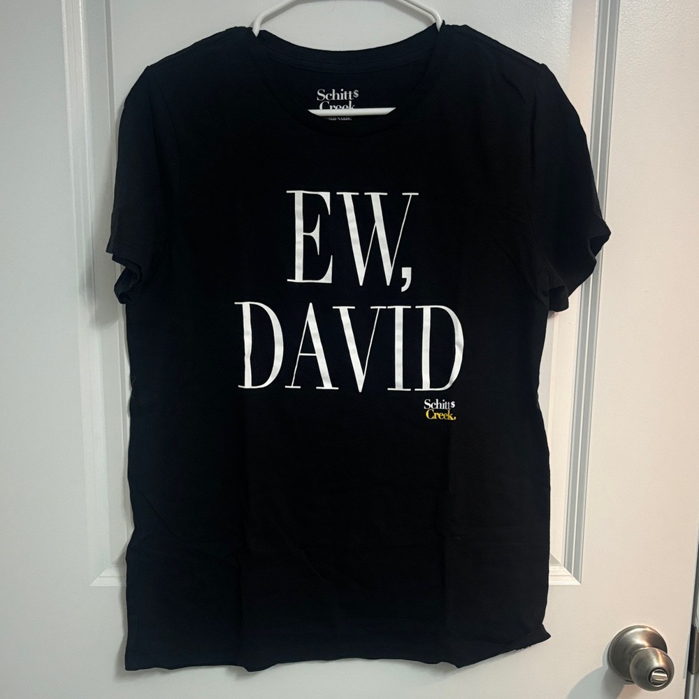Schitt's Creek Black 'Ew, David' Long Sleeve Tee
